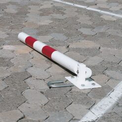 Klapp-Pfosten, rot/weiß, zum Aufdübeln, mit Sperrbügel, Ø 6 cm, 100 cm