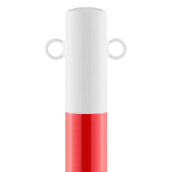 Absperr-Pfosten aus Stahl, zum Einbetonieren, 2 Ösen, rot/weiß, Ø 6 cm, 140 cm