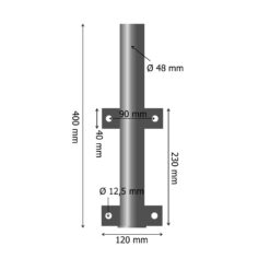 Schutzpfosten-Set ECO Ø 4,2 cm, 140 cm, rot/weiß, mit Haken und Einfachkette