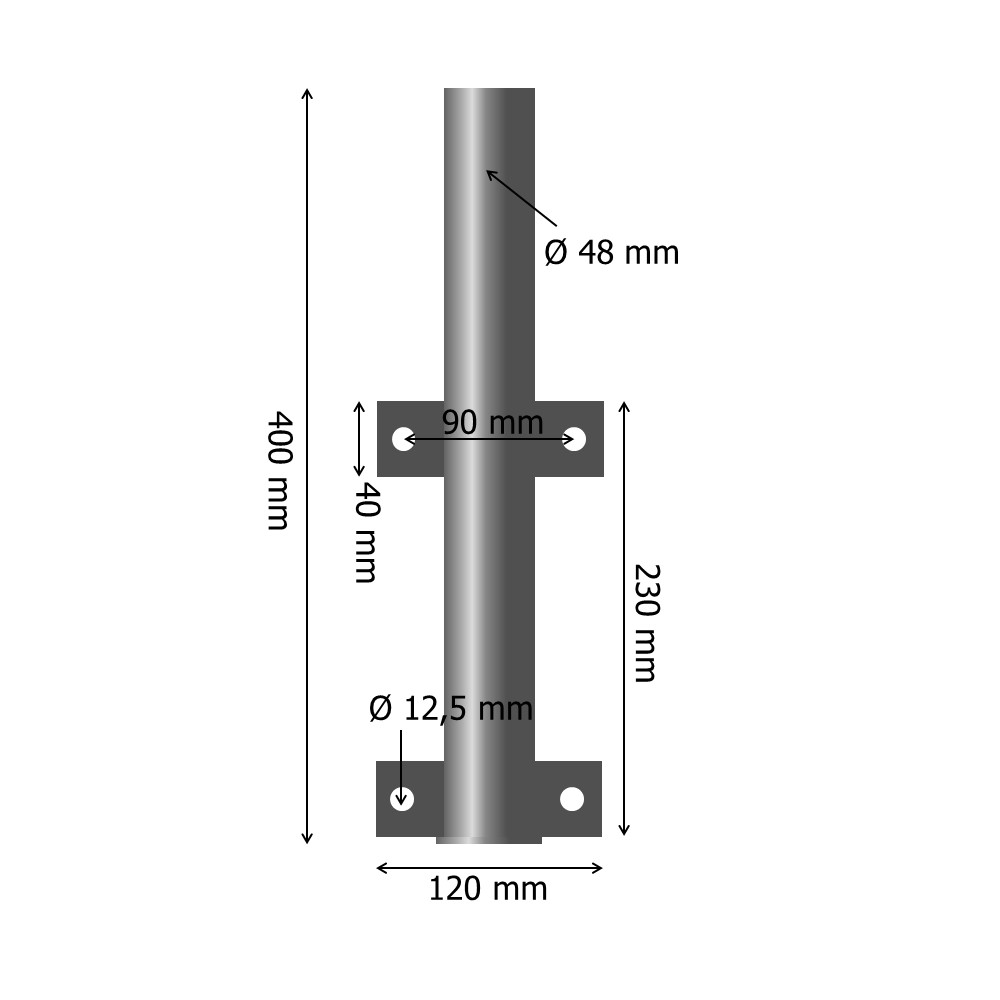 Schutzpfosten-Set ECO Ø 4,2 cm, 140 cm, rot/weiß, mit Haken und Einfachkette