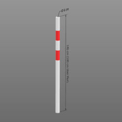 Absperr-Pfosten aus Stahl, zum Einbetonieren, rot/weiß, Ø 6 cm, 140 cm