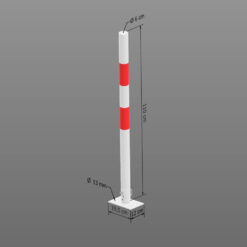 Klapp-Pfosten, rot/weiß, zum Aufdübeln, mit Sperrbügel, Ø 6 cm, 100 cm