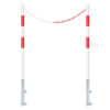 Schutzpfosten-Set ECO Ø 4,2 cm, 140 cm, rot/weiß, mit Haken und Einfachkette