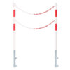 Schutzpfosten-Set ECO Ø 4,2 cm, 140 cm, rot/weiß, mit Haken und Doppelkette