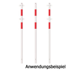 Schutzpfosten ECO aus Stahl, zum Einbetonieren, rot/weiß, Ø 4,2 cm, 140 cm