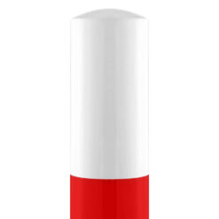 Rammschutzpfosten XL, zum Aufdübeln, rot/weiß, Stahl, Ø 7,6 cm