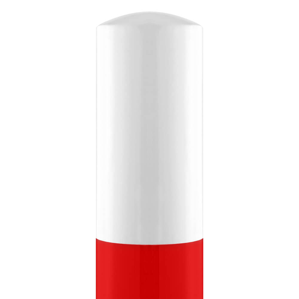 Rammschutzpfosten XL, zum Aufdübeln, rot/weiß, Stahl, Ø 7,6 cm