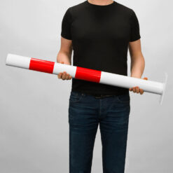 Rammschutzpfosten XL, zum Aufdübeln, rot/weiß, Stahl, Ø 7,6 cm