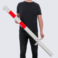 Klapp-Pfosten, rot/weiß, zum Einbetonieren, mit Sperrbolzen, 7 x 7 cm, 140 cm