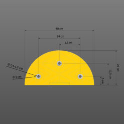 Bodenschwelle 20 km/h, Endstück Temposchwelle, gelb, 20 x 40 x 5 cm
