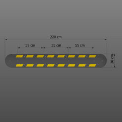 Fahrbahnschwellen-Set 20 km/h, schwarz, reflektierend, 220 x 30 x 5,6 cm