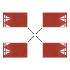Berliner Kissen Komplett-Set XXL, rot, 3M Reflexstreifen, 180 x 300 x 6,5 cm