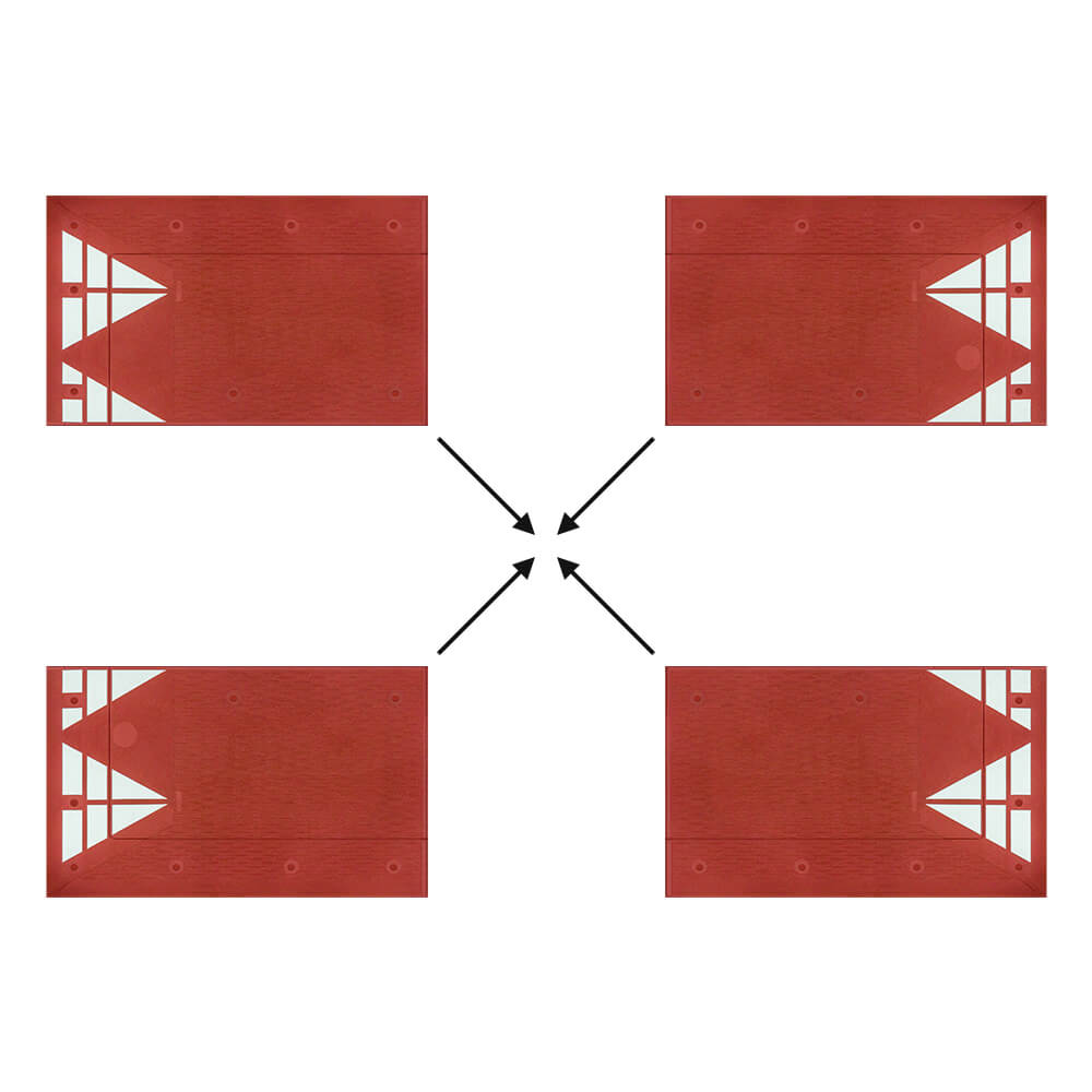 Berliner Kissen Komplett-Set XXL, rot, 3M Reflexstreifen, 180 x 300 x 6,5 cm