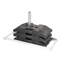 K3-Schilderhalter Komplett-Set für Schaftrohre 4 x 4 cm mit Fußplatten, Stahl