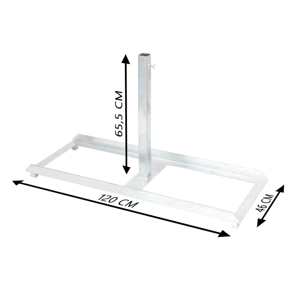 K1-K4 Schilderhalter für Schaftrohr 4 x 4 cm und Fußplatten, Stahl, 120 x 46 cm
