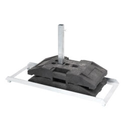 K2-Schilderhalter Komplett-Set für Schaftrohre 4 x 4 cm mit Fußplatten, Stahl