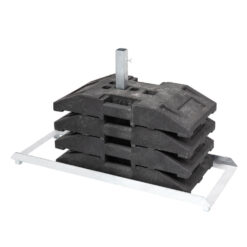 K4-Schilderhalter Komplett-Set für Schaftrohre 4 x 4 cm mit Fußplatten, Stahl