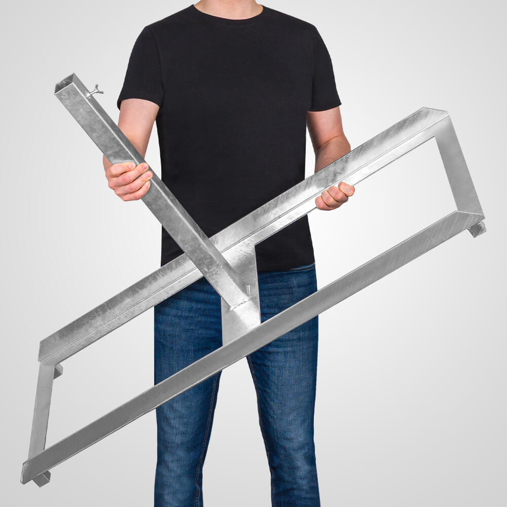 K1-K4 Schilderhalter für Schaftrohr 4 x 4 cm und Fußplatten, Stahl, 120 x 46 cm