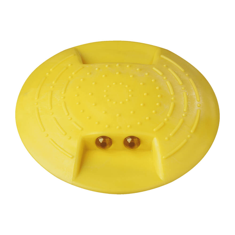 Bodenmarkierungsnagel GELB, Kunststoff, 2 Reflektoren, gelb, Ø 12 cm, 4 Stück