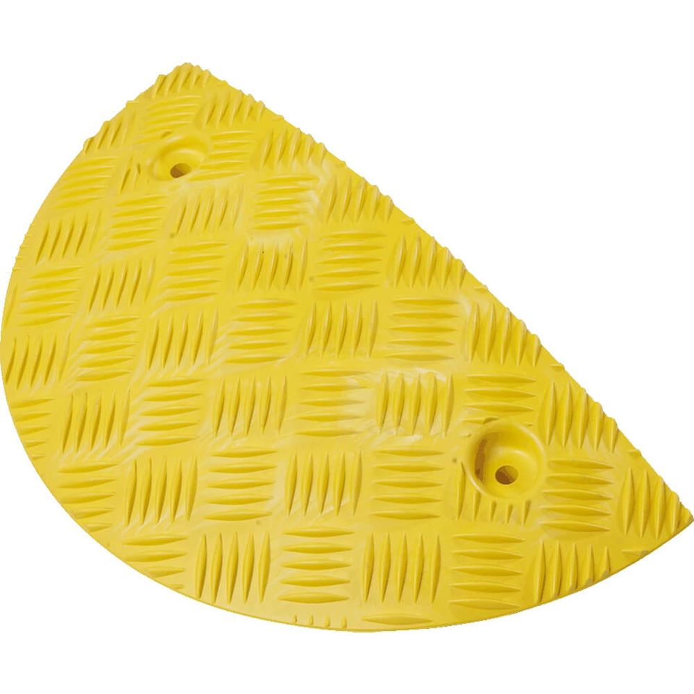 WEMAS Bodenschwelle 5-10 km/h, Endstück Temposchwelle, gelb, 42,5x21,25x7,5 cm