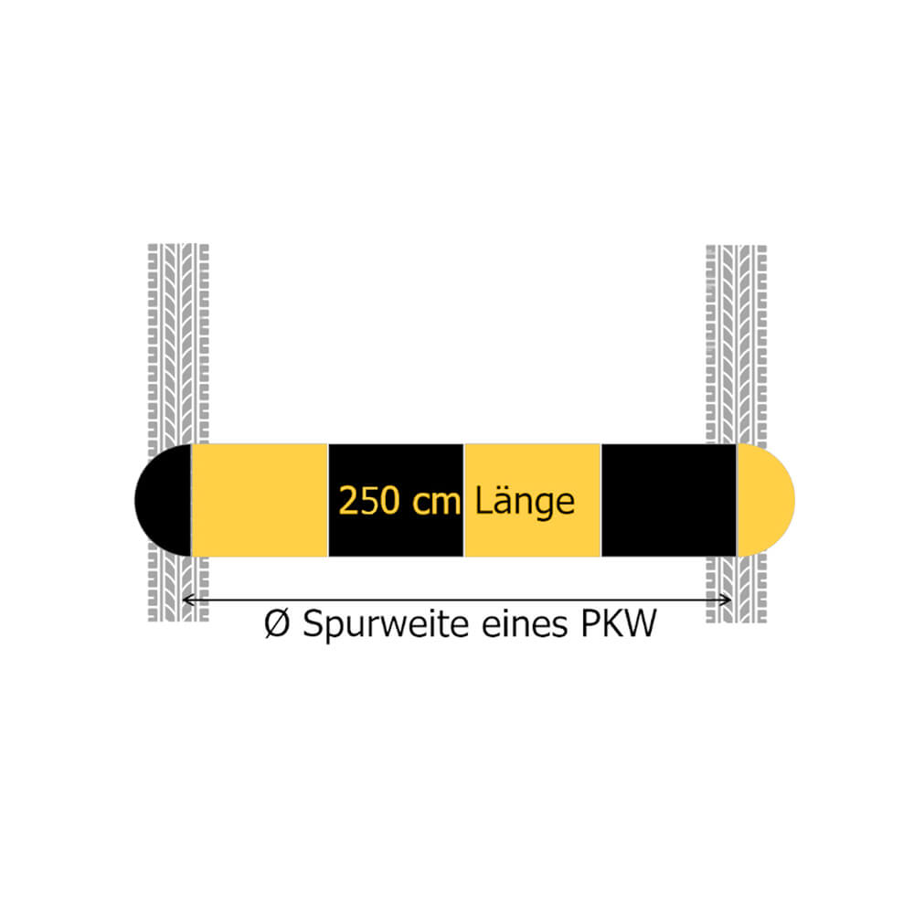 WEMAS Bodenschwellen-Set 5-10 km/h, 2,5 m gelb / schwarz kombiniert, 7,5 cm hoch