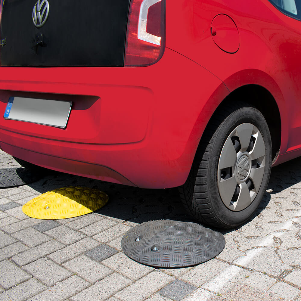 2-teiliger WEMAS Tempo-Stopper in Schwarz, für 20 km/h, 42,5 cm Ø, 5 cm hoch