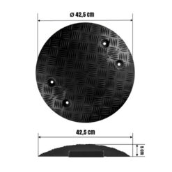 2-teiliger WEMAS Tempo-Stopper in Schwarz, für 20 km/h, 42,5 cm Ø, 5 cm hoch
