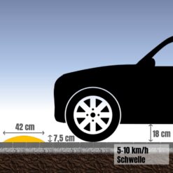 WEMAS Bodenschwelle 5-10 km/h, Anfangsstück Temposchwelle, glb, 42,5x21,25x7,5cm