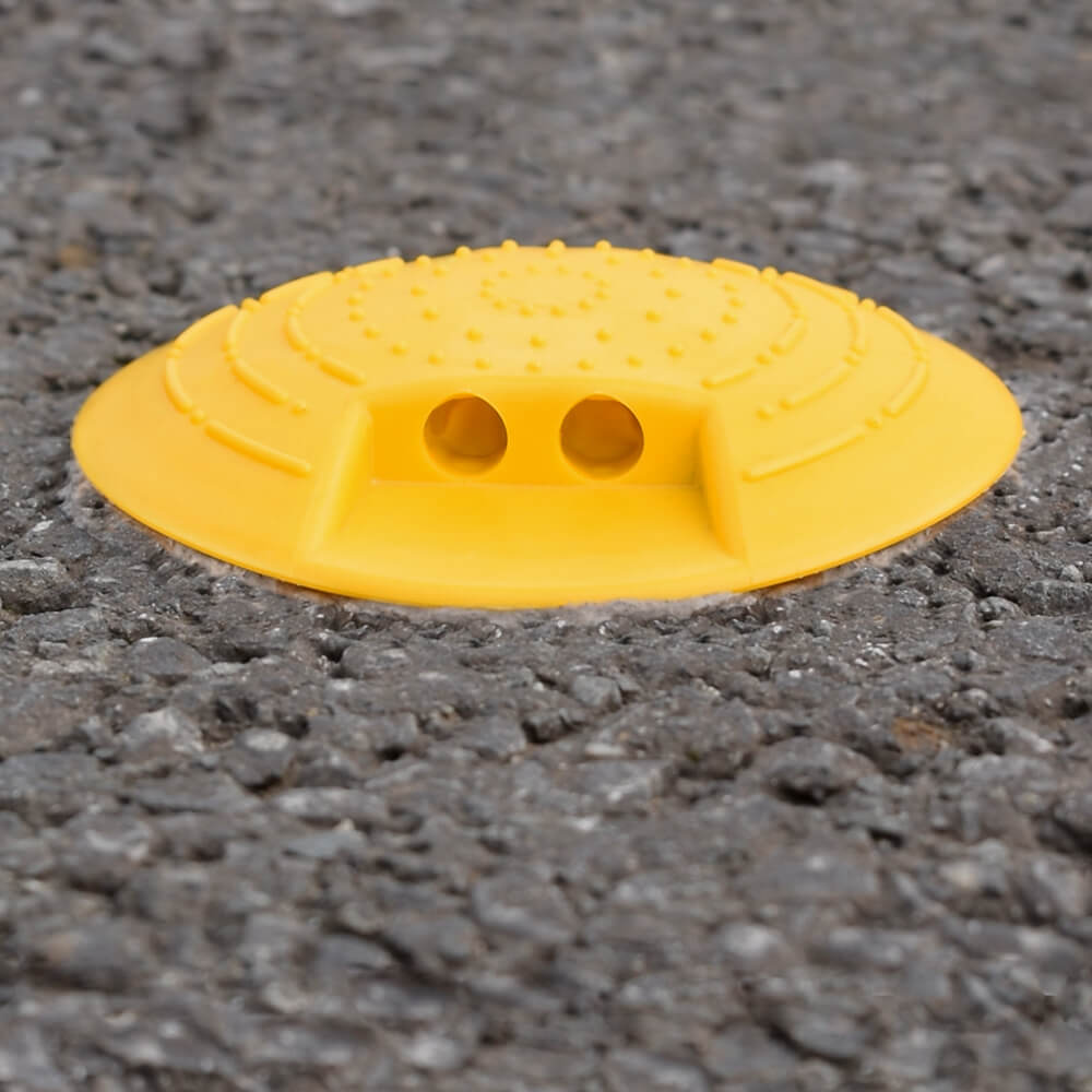 Bodenmarkierungsnagel GELB, Kunststoff, ohne Reflektoren, gelb, Ø 12 cm, 4 Stück