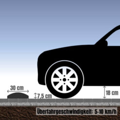Fahrbahnschwellen-Set 5-10 km/h, schwarz, reflektierend, 220 x 30 x 7,5 cm