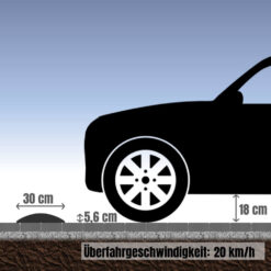 Fahrbahnschwellen-Set 20 km/h, schwarz, reflektierend, 220 x 30 x 5,6 cm