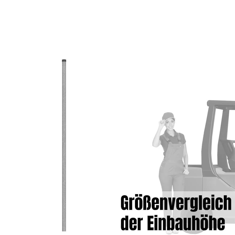 Rohrpfosten zum Einbetonieren, Ø 7,6 cm, Länge 3 m, aus Stahl, 2 mm Wandstärke