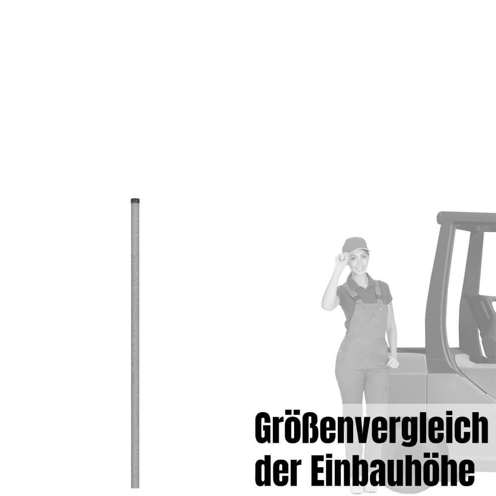 Rohrpfosten zum Einbetonieren, Ø 7,6 cm, Länge 2,5 m, aus Stahl, 2 mm Wandstärke