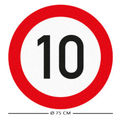 PREMARK Bodenmarkierung Zulässige Höchstgeschwindigkeit 10km/h, Ø 75 cm