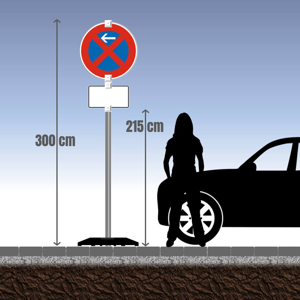 Haltverbotzonen Set, StVO/RSA, A/M/E, rechts, 27-tlg., mobil, K2, RA1, Ø 60 cm