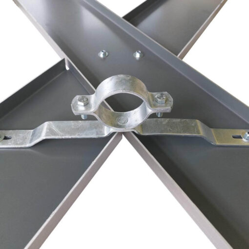 Andreaskreuz RA1 Komplettset, VZ 201-50, mit 60 mm Ø Rohrschellen, Schrauben