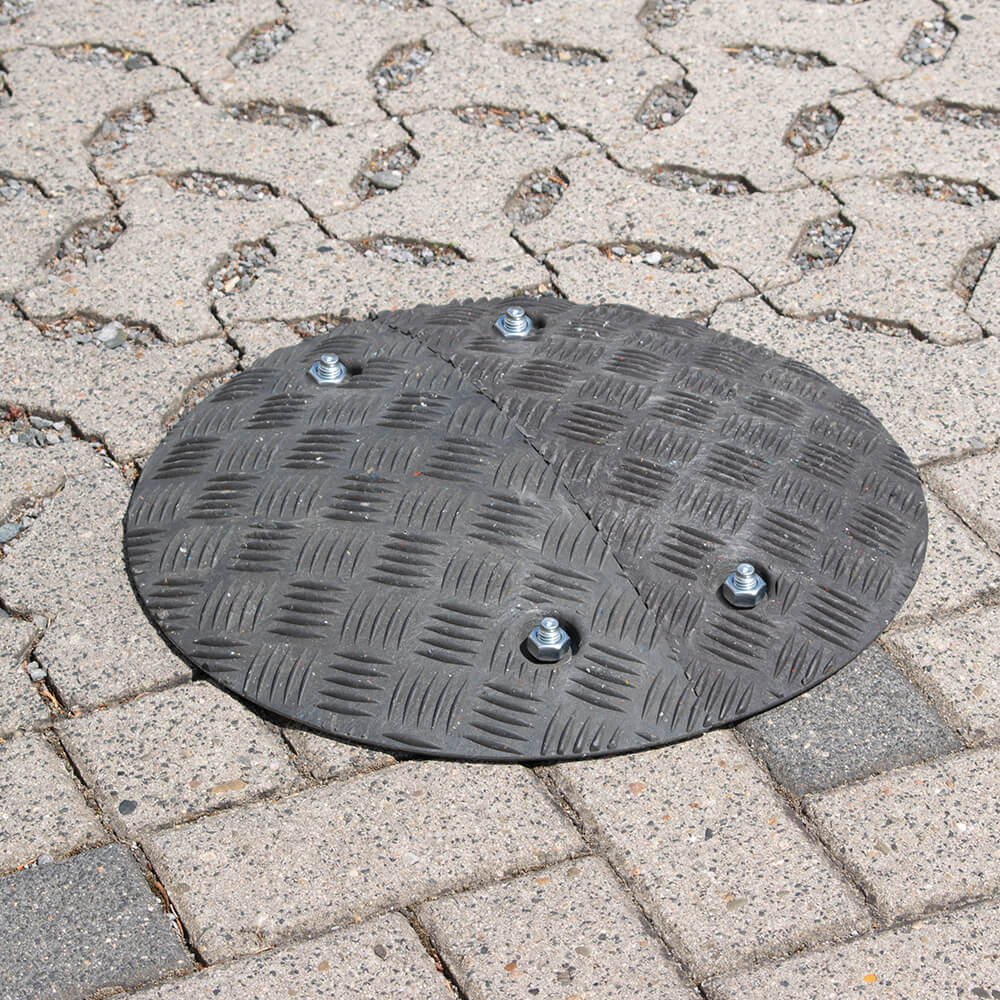 2-teiliger WEMAS Tempo-Stopper Schwarz, für 5 - 10 km/h, 42,5 cm Ø, 7,5 cm hoch