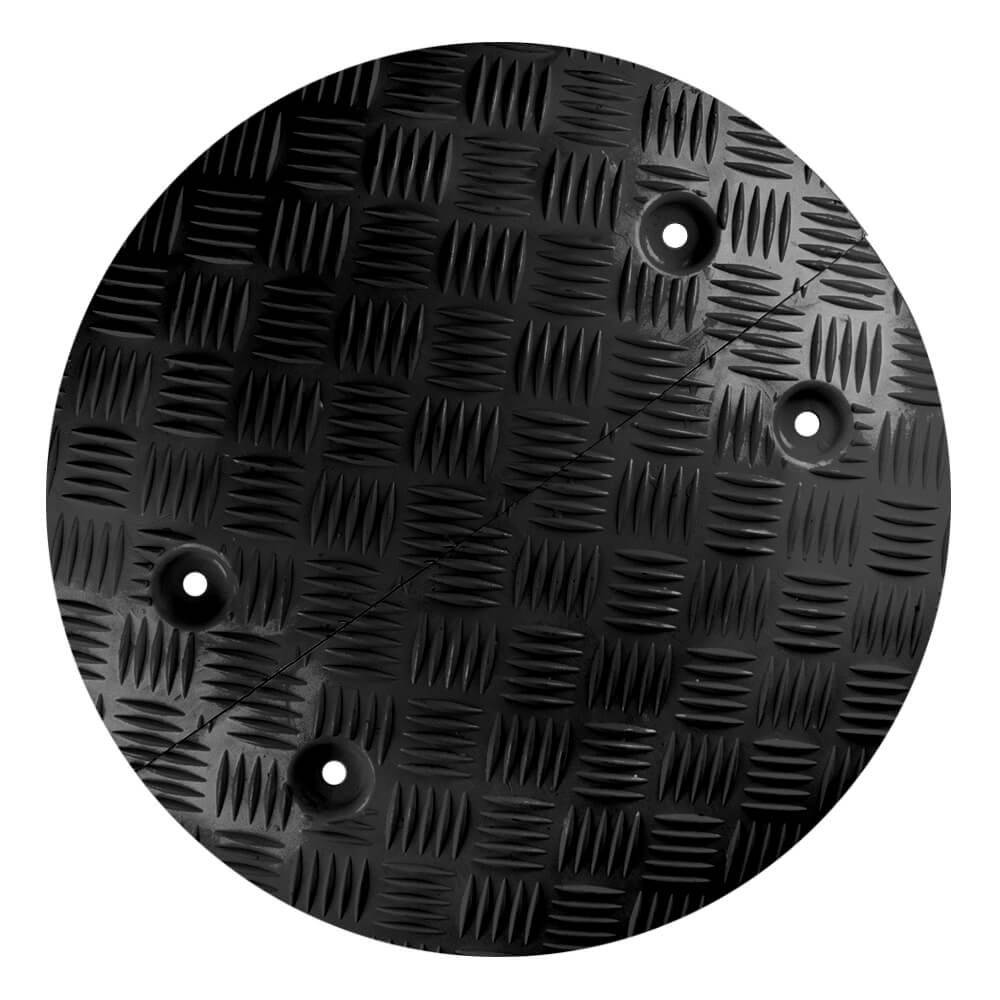 2-teiliger WEMAS Tempo-Stopper Schwarz, für 5 - 10 km/h, 42,5 cm Ø, 7,5 cm hoch