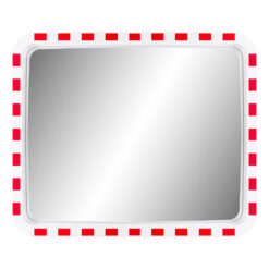 MIRAC Verkehrsspiegel ULTRA, Polycarbonatglas, rot/weiß, rechteckig, 100 x 80 cm