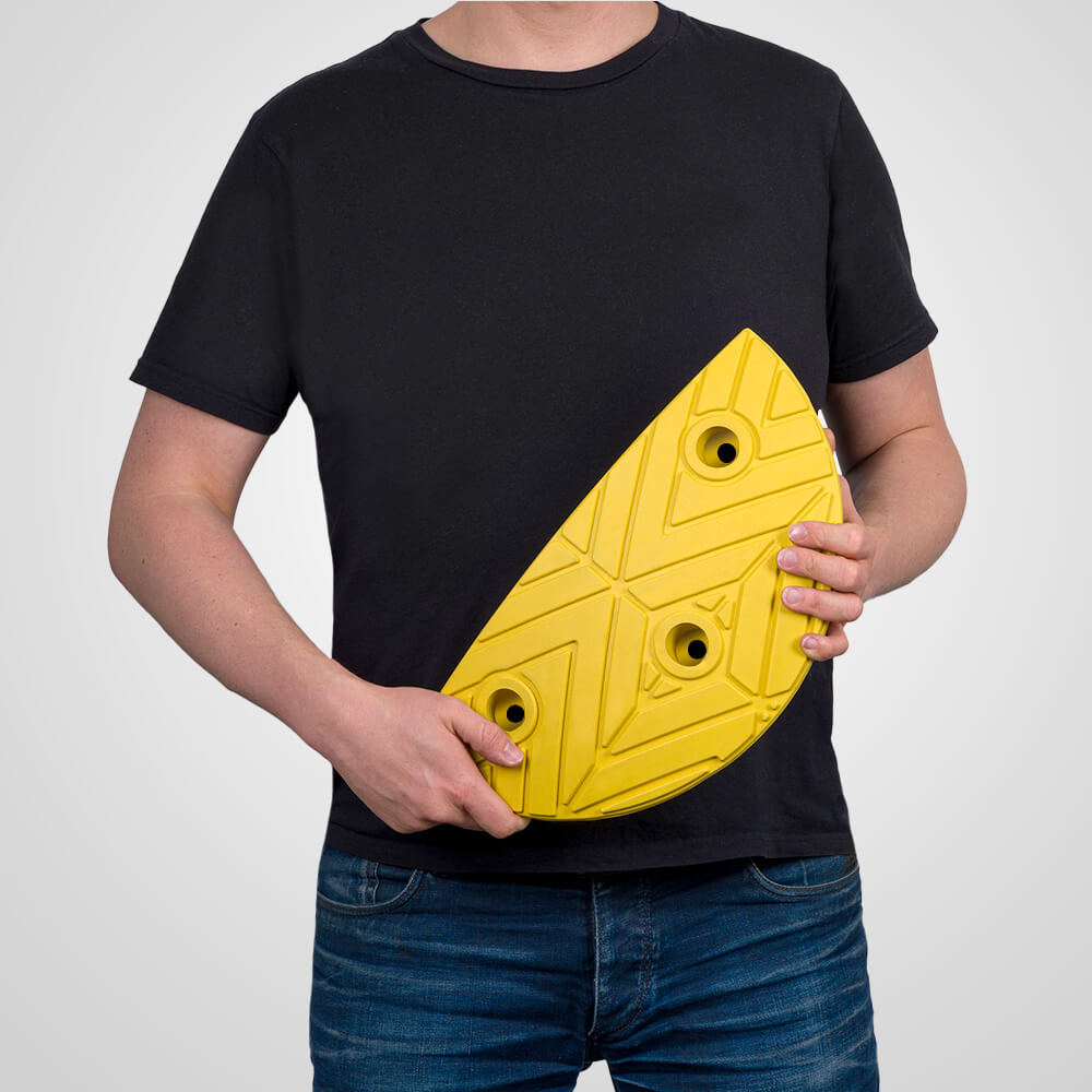 Bodenschwelle 20 km/h, Endstück Temposchwelle, gelb, 20 x 40 x 5 cm