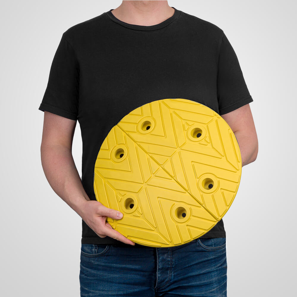 Tempo-Stopper in Gelb, für 5-10 km/h, 2-teilig, Ø 42,5 cm, 7,5 cm hoch