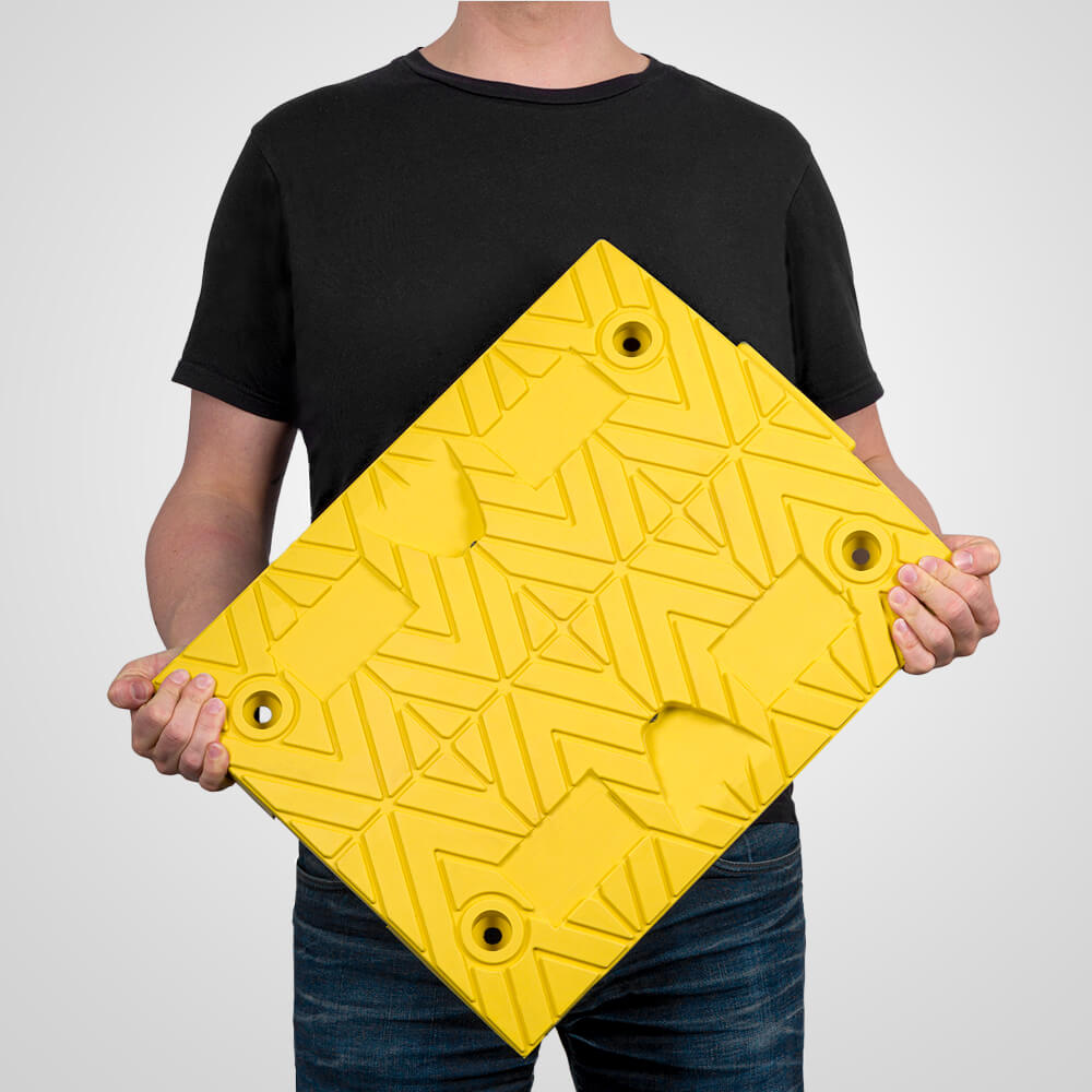 Bodenschwelle 5-10 km/h, Mittelstück Temposchwelle, gelb, 50 x 40 x 7,5 cm