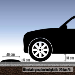 Bodenschwelle 20 km/h, Mittelstück Temposchwelle, schwarz, 50 x 40 x 5 cm