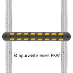 Fahrbahnschwellen-Set 5-10 km/h, schwarz, reflektierend, 220 x 30 x 7,5 cm