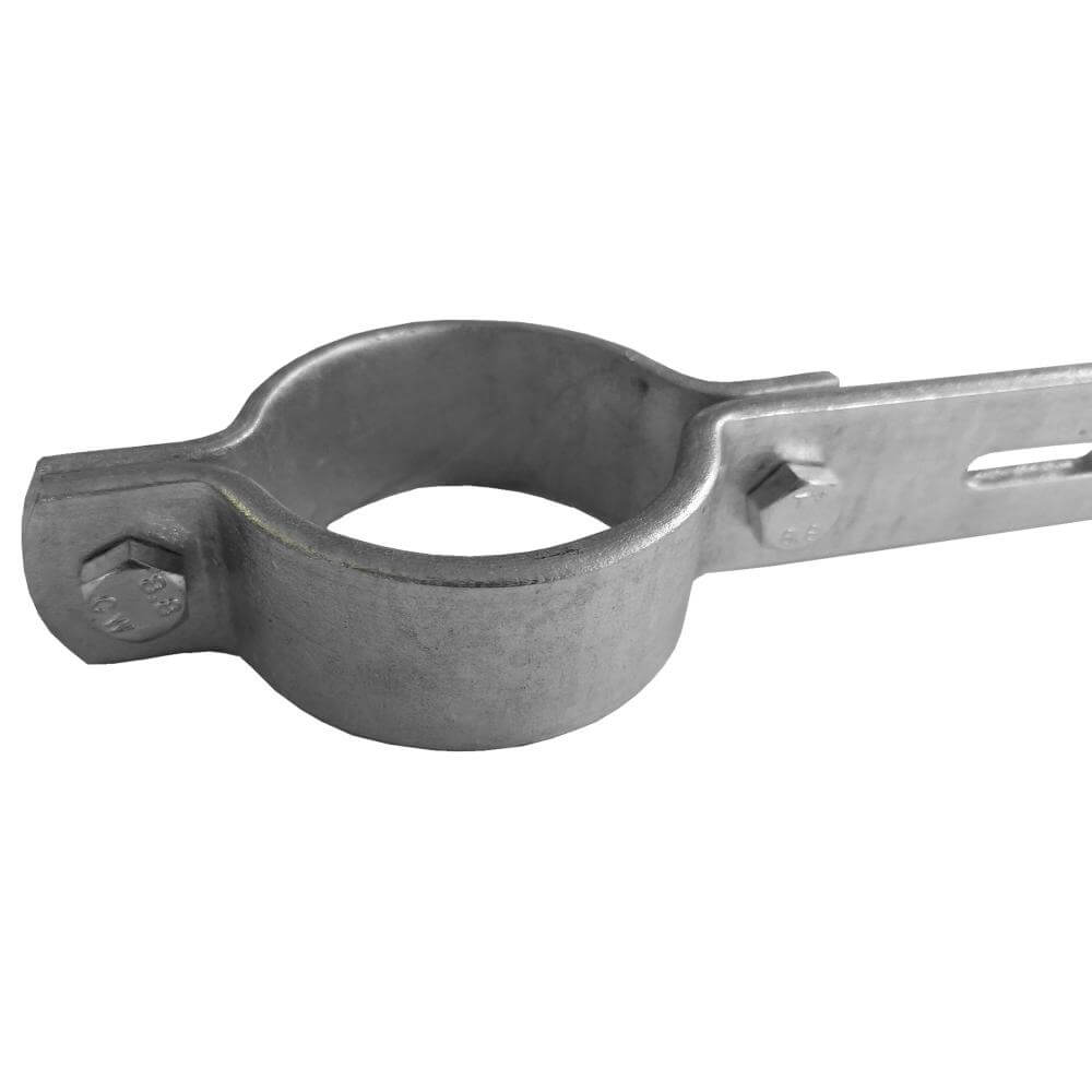 Ausleger-Rohrschelle ER 150, für Rohre Ø 6 cm, 68x3cm, Lochabstand 50cm, Stahl
