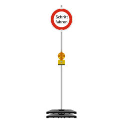 Komplett-Set Baustelle mit Leuchte, Schrittgeschwindigkeit fahren VZ 274, StVO