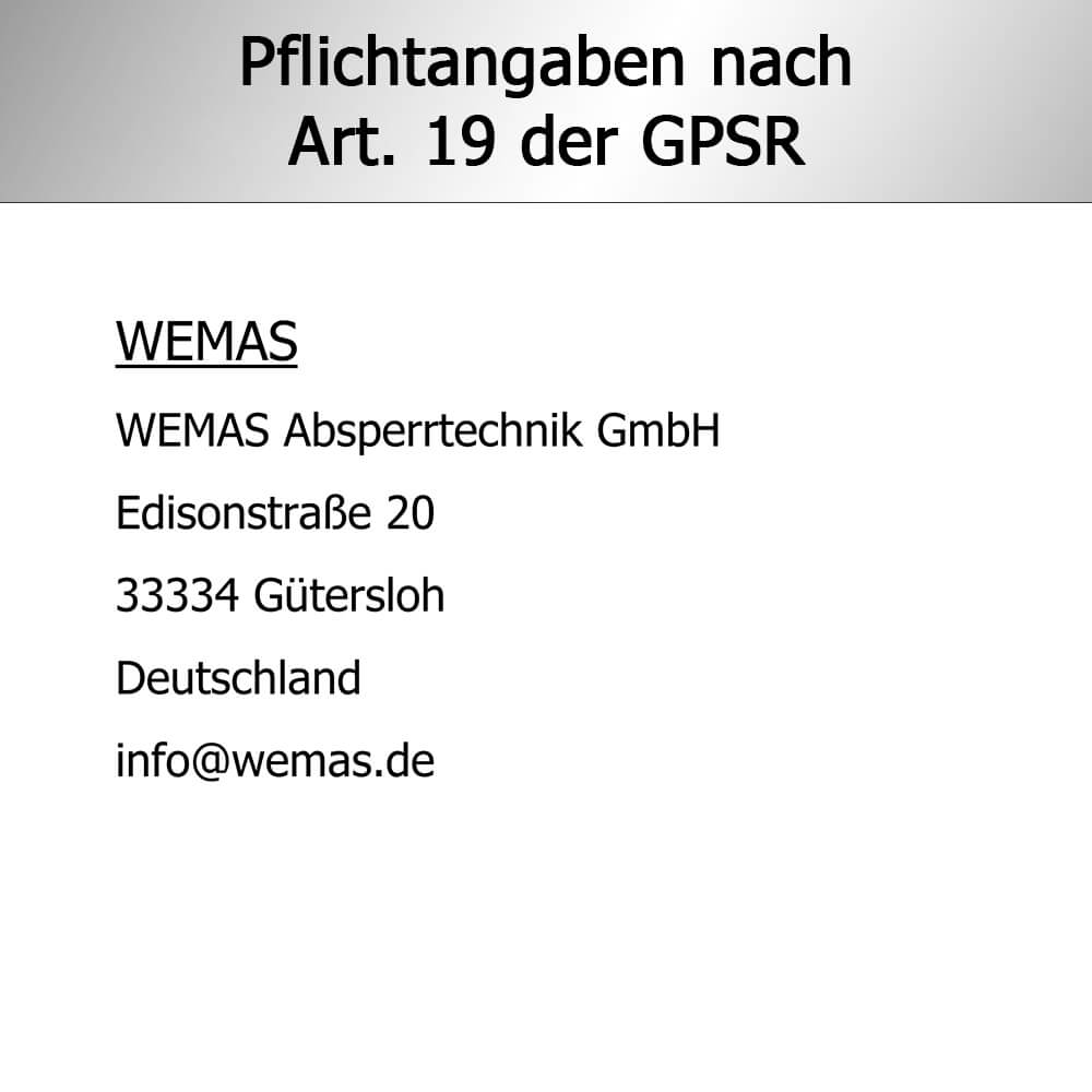 2-teiliger WEMAS Tempo-Stopper in Schwarz, für 20 km/h, 42,5 cm Ø, 5 cm hoch