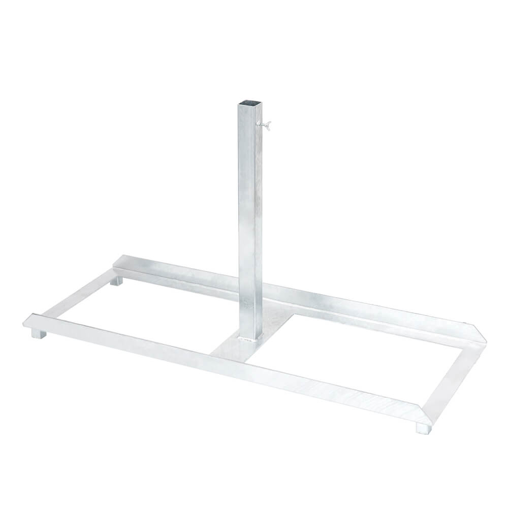 K3-Schilderhalter Komplett-Set für Schaftrohre 4 x 4 cm mit Fußplatten, Stahl