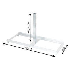 K3-Schilderhalter Komplett-Set für Schaftrohre 4 x 4 cm mit Fußplatten, Stahl