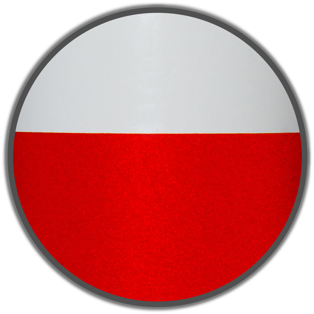 Sperrpfosten, Dreikantschloss, Einbetonieren, 2 Kettenösen, rot/weiß, Ø 6 cm